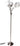 7205-22 Multi-White Shade Floor Lamp, Adjustable Gooseneck Arms, Silver